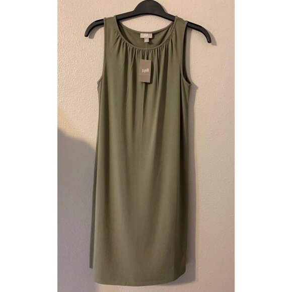 J Jill Dress W Jacket Olive Green PXS Petite Extra Small P XS 0 2 4 NWT Washable - Picture 4 of 9